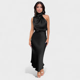 Alda - Elegantní saténové šaty