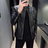 Adrien™ | Elegantní úzká kožená bunda