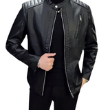 Adrien™ | Elegantní úzká kožená bunda