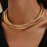 Náhrdelník Aurora Jewelry Vícevrstvý vintage zlatý - jedinečný styl